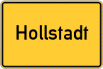 Place name sign Hollstadt