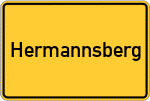 Place name sign Hermannsberg, Unterfranken