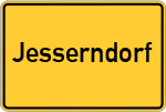 Place name sign Jesserndorf, Unterfranken