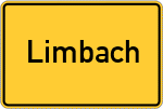 Place name sign Limbach, Kreis Haßfurt