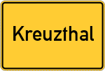 Place name sign Kreuzthal, Unterfranken