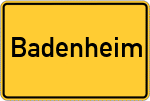 Place name sign Badenheim