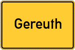 Place name sign Gereuth