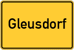 Place name sign Gleusdorf