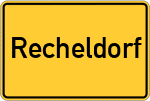 Place name sign Recheldorf
