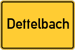 Place name sign Dettelbach, Bahnhof