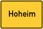 Place name sign Hoheim