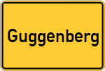 Place name sign Guggenberg, Unterfranken