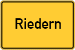 Place name sign Riedern, Unterfranken