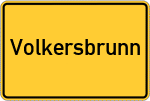 Place name sign Volkersbrunn