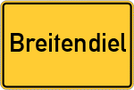 Place name sign Breitendiel