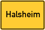 Place name sign Halsheim, Unterfranken