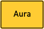 Place name sign Aura