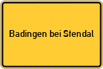 Place name sign Badingen bei Stendal