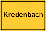 Place name sign Kredenbach, Unterfranken
