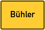 Place name sign Bühler, Unterfranken