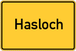 Place name sign Hasloch