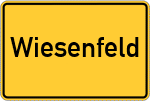 Place name sign Wiesenfeld, Unterfranken