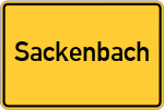Place name sign Sackenbach