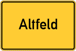 Place name sign Altfeld, Unterfranken