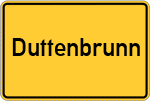 Place name sign Duttenbrunn