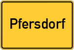 Place name sign Pfersdorf, Unterfranken