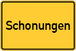Place name sign Schonungen