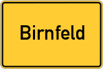 Place name sign Birnfeld
