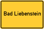 Place name sign Bad Liebenstein