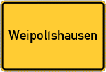Place name sign Weipoltshausen, Unterfranken