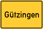 Place name sign Gützingen