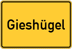 Place name sign Gieshügel