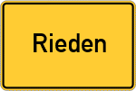Place name sign Rieden, Unterfranken