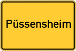 Place name sign Püssensheim