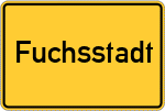 Place name sign Fuchsstadt, Kreis Würzburg