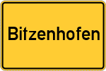 Place name sign Bitzenhofen