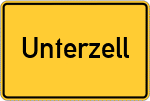Place name sign Unterzell