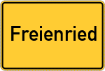 Place name sign Freienried, Kreis Friedberg, Bayern