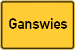 Place name sign Ganswies, Kreis Friedberg, Bayern