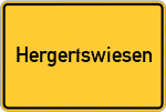 Place name sign Hergertswiesen, Kreis Friedberg, Bayern