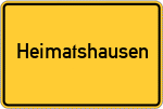 Place name sign Heimatshausen, Bayern