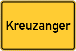 Place name sign Kreuzanger, Kreis Augsburg