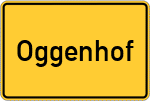 Place name sign Oggenhof, Kreis Augsburg