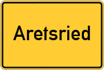 Place name sign Aretsried