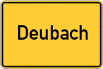 Place name sign Deubach