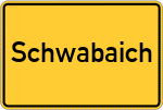 Place name sign Schwabaich
