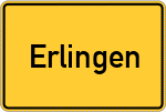 Place name sign Erlingen, Lech