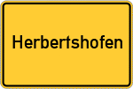 Place name sign Herbertshofen, Lech