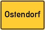 Place name sign Ostendorf, Schwaben