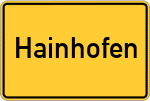 Place name sign Hainhofen, Kreis Augsburg